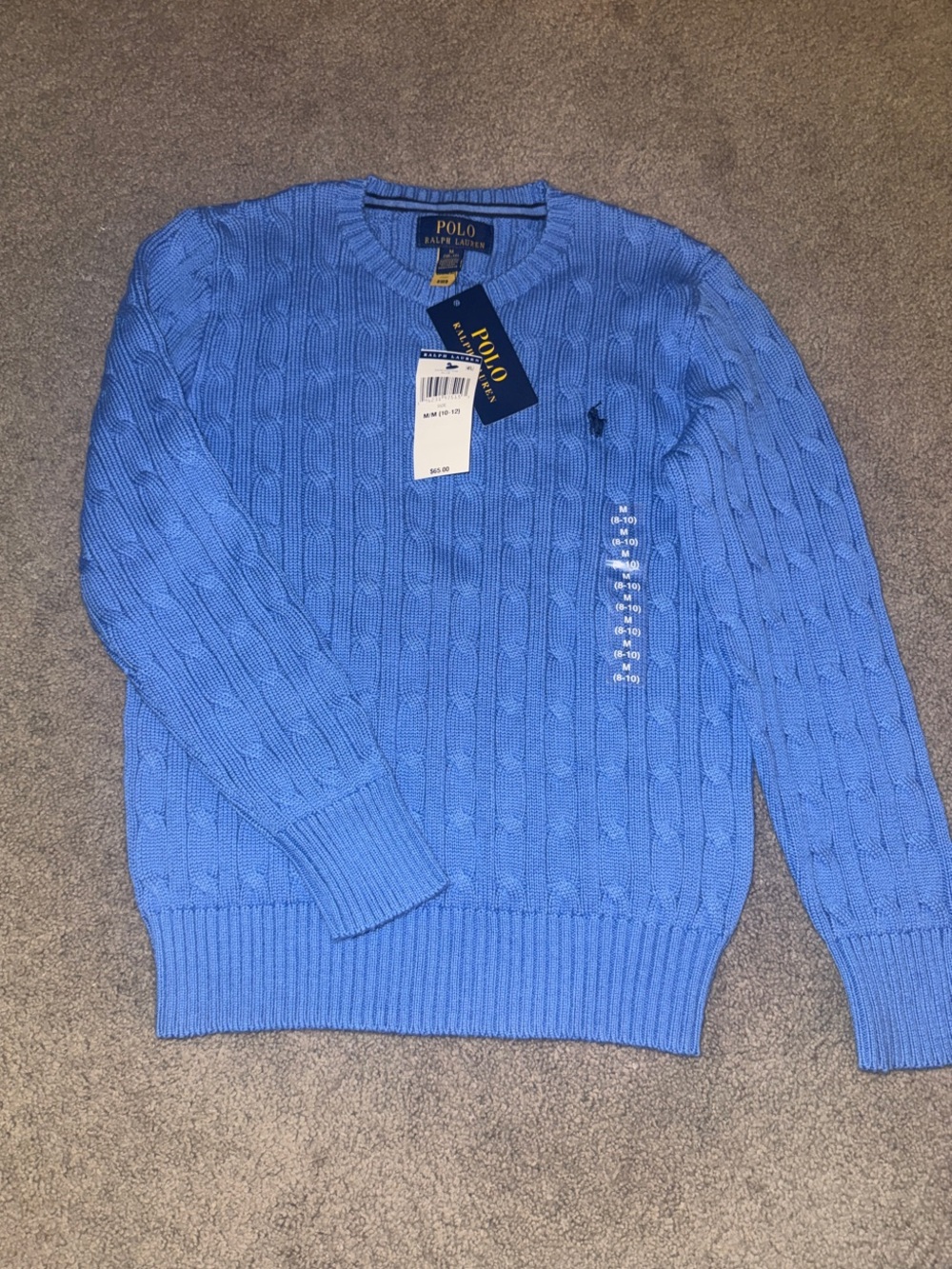 Polo by Ralph Lauren Blue Cable Knit Sweater - Kids